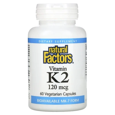 Natural Factors Vitamin K2 120mcg 60 Vegetarian Capsules