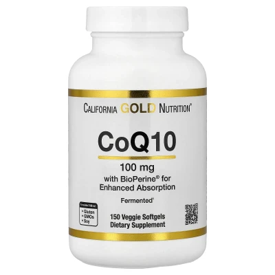 California Gold Nutrition CoQ10 with Bioperine® Black Pepper Extract 150 Veggie Softgels