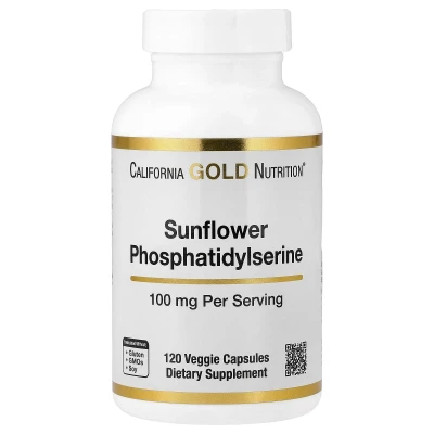 California Gold Nutrition Sunflower Phosphatidylserine 100mg 120 Dietary Supplement Veggie Capsules