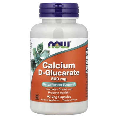 NOW Foods Calcium D-Glucarate 500mg Detoxification Support Dietary Supplement 90 Veg Capsules