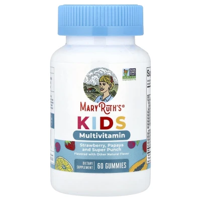 MaryRuth's Kids Multivitamin Gummies Strawberry Papaya and Super Punch 60 Gummies