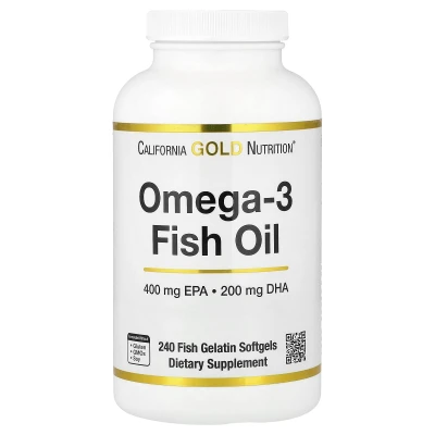 California Gold Nutrition Omega-3 Fish Oil Vivomega Triglyceride 1000mg 240 Fish Softgels