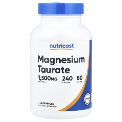 Nutricost Magnesium Taurate 1500mg Dietary Supplement 240 Capsules
