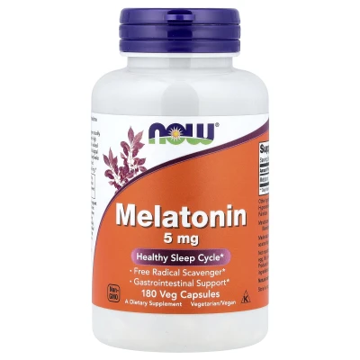 NOW Foods - Melatonin | 5 mg | 180 Veg Capsules