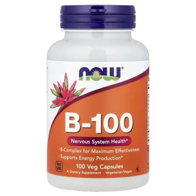 NOW Foods B-100 Nervous System Health 100 Veg Capsules