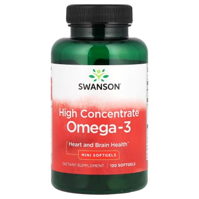 Swanson Omega-3 High Concentrate Heart and Brain Health 120 Mini Softgels