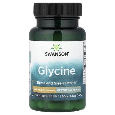 Swanson Glycine Stress And Sleep Health 500mg Per Capsule 60 Veggie Caps