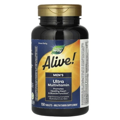 Nature's Way Alive! Men's Ultra Multivitamin Promotes Heart Health & Muscle Function 150 Tablets