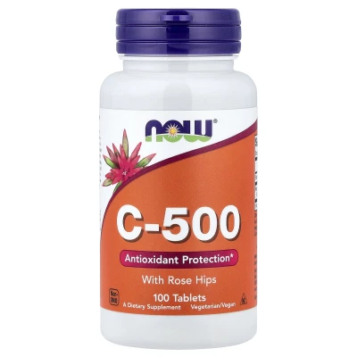 Now Foods C-500 Antioxidant Protection with Rosehips 100 Tablets