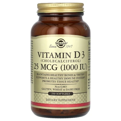 Solgar - Vitamin D3 | 25 mcg (1000 IU) | 250 Softgels
