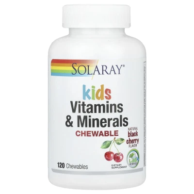 Solaray Kids' Vitamins & Minerals Chewable Natural Black Cherry 120 Chewables