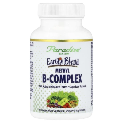 Paradise Herbs Earth's Blend Methyl B-Complex 60 Vegetarian Capsules