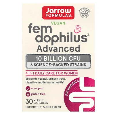 Jarrow Formulas Vegan Fem Dophilus Advanced 10 Billion CFU (250mg) 30 Vegetable Capsules