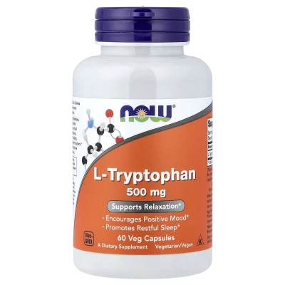 NOW Foods L-Tryptophan 500mg Support Relaxation 60 Veg Capsules