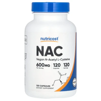 Nutricost NAC Vegan N-Acetyl L-Cysteine 600mg 120 Capsules