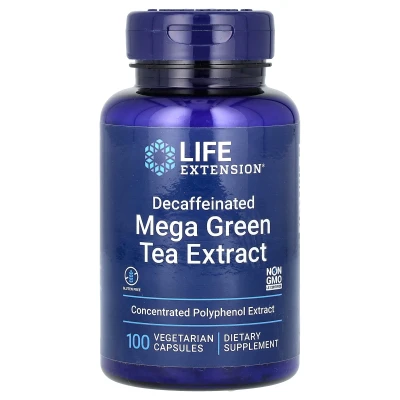 Life Extension Mega Green Tea Extract Decaffeinated 100 Vegetarian Capsules (725 mg per Capsule)