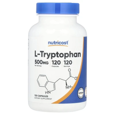 Nutricost L-Tryptophan 500mg per Serving 120 Capsules