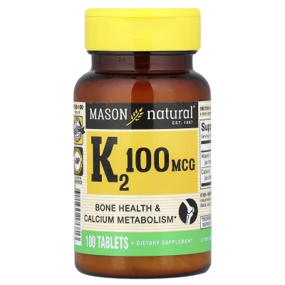 Mason Natural Vitamin K2 100mcg Bone Health & Calcium Metabolism 100 Tablets