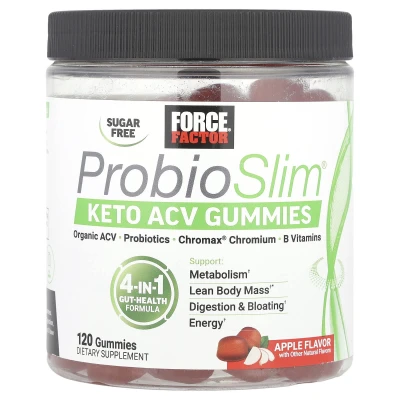 Force Factor ProbioSlim Keto ACV Gummies Apple 120 Gummies