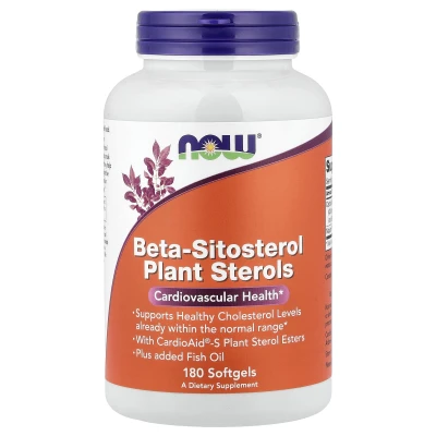 NOW Foods Beta-Sitosterol Plant Sterols Cardiovascular Health 180 Softgels