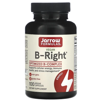 Jarrow Formulas Vegan B-Right Optimized B-complex 100 Veggie Capsules