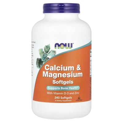 NOW Foods Calcium & Magnesium Support Bone Health 240 Softgels