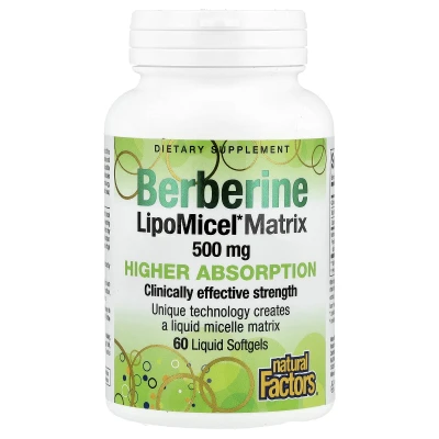 Natural Factors Berberine LipoMicel Matrix 500mg 60 Liquid Softgels