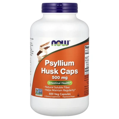 NOW Foods - Psyllium Husk Caps | 500 mg | 500 Veg Capsules