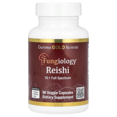 California Gold Nutrition Fungiology Reishi 10:1 Full Spectrum 90 Veggie Capsules