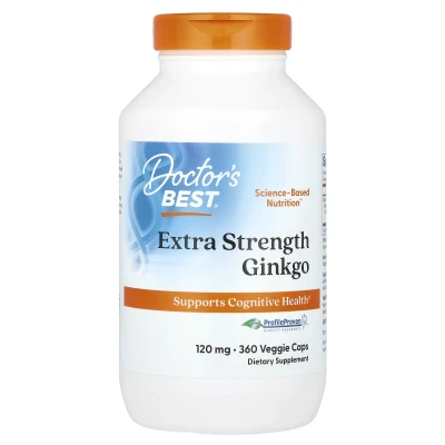 Doctor's Best Extra Strength Supports Cognitive Health Ginkgo 120mg 360 Veggie Caps