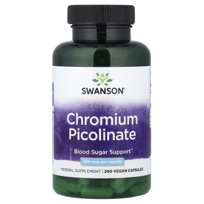 Swanson Chromium Picolinate 200mcg Per Capsule 200 Capsules