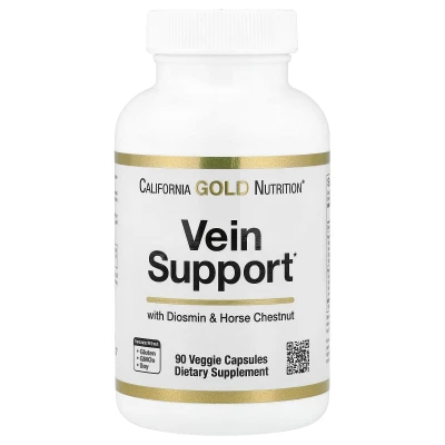California Gold Nutrition Vein Support with Diosmin & Horse Chestnut 90 Veggie Capsules