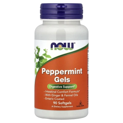 NOW Foods Peppermint Gels With Ginger & Fennel Oils 90 Capsules