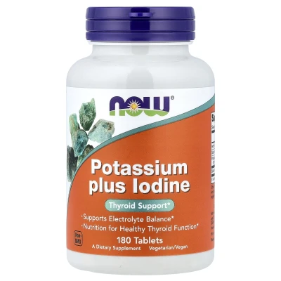 NOW Foods Potassium Plus Iodine Thyroid Support 180 Tablets