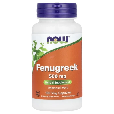 NOW Foods Fenugreek 500mg Herbal Supplement 100 Veg Capsules