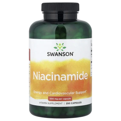 Swanson Niacinamide Energy Cardiovascular Support 500mg Per Capsule 250 Capsules