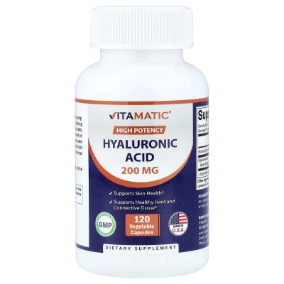 Vitamatic - High Potency | Hyaluronic Acid | 200 mg | 120 Vegetable Capsules