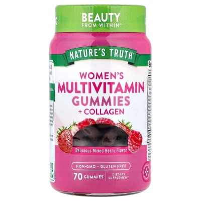 Nature's Truth Women's Multivitamin Gummies + Collagen Delicious Mixed Berry 70 Gummies
