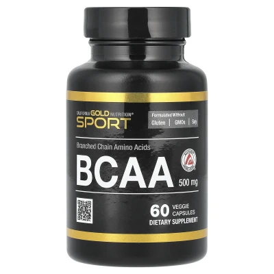 California Gold Nutrition Sport Branched Chain Amino Acids BCAA 500mg 60 Veggie Capsules