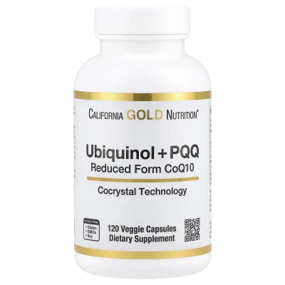 California Gold Nutrition - Ubiquinol Reduced Form CoQ10 + PQQ | 120 Veg Capsules