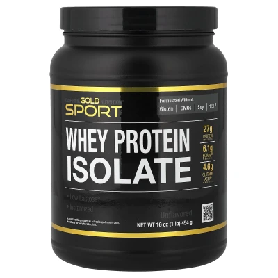 California Gold Nutrition - Sport | Whey Protein Isolate | Unflavoured | 1 lb (454 g)