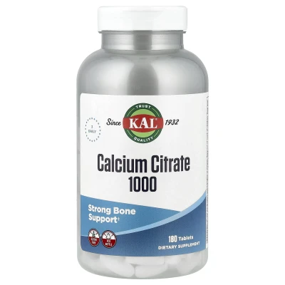 KAL Calcium Citrate 1000 Strong Bone Support 180 Tablets