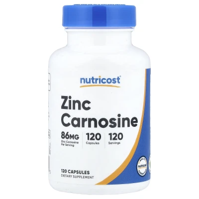 Nutricost Zinc Carnosine 86mg Zinc Carnosine Per Serving 120 Capsules
