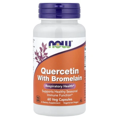 NOW Foods Quercetin with Bromelain Respiratory Health 60 Veg Capsules