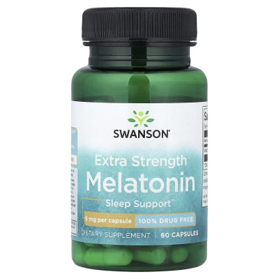 Swanson Extra Strength Melatonin Sleep Support 5mg per Capsule 60 Capsules