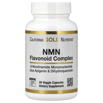 California Gold Nutrition - NMN Flavonoid Complex with Apigenin and Dihydroquercetin | 60 Veggie Capsules