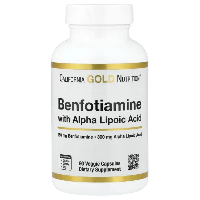 California Gold Nutrition Benfotiamine + Alpha-Lipoic Acid 90 Veggie Capsules