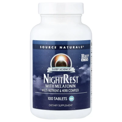Source Naturals Sleep Science NightRest With Melatonin 100 Tablets