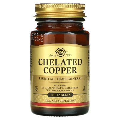 Solgar Chelated Copper Essential Trace Mineral 100 Tablets