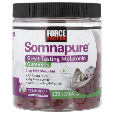 Force Factor Somnapure Great Tasting Melatonin Gummies Dream Berry 120 Gummies